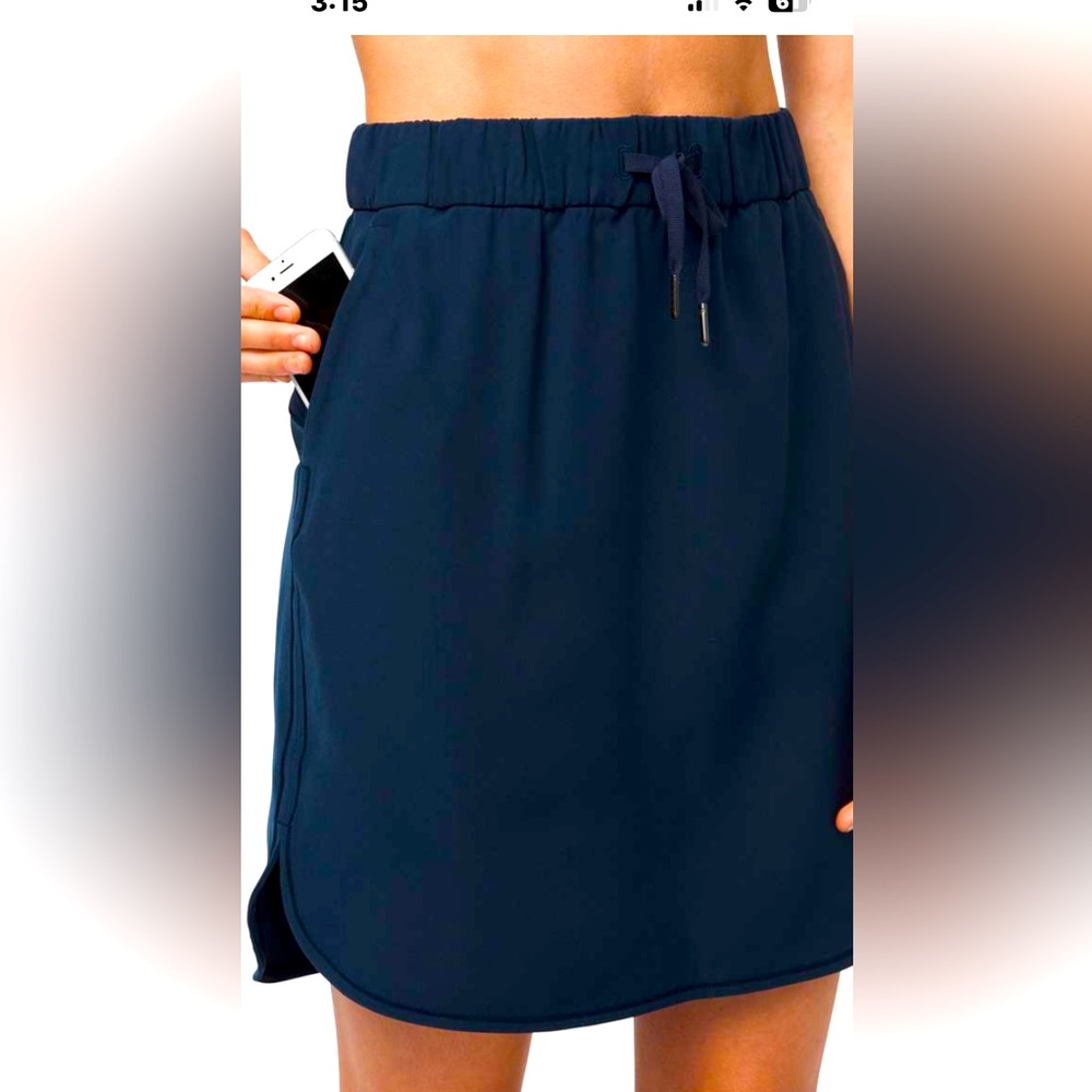 lululemon athletica Navy Drawstring Active Mini Skirt